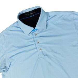 Finn Ryan NBC Sports Blue Geometric Peacock Performance Golf Polo Shirt Small